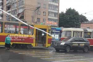 В Курске горел трамвай