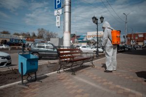 В Курске прошла четвертая санобработка общественных территорий