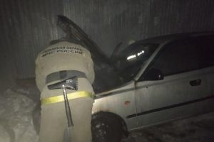Ночью в Курской области сгорел автомобиль Hyundai Accent
