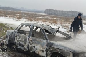 В Курской области у села Трояново сгорел «ВАЗ 2110»