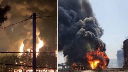 В Брянской области горели резервуары с нефтепродуктами на площади 4000 м²