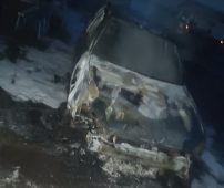 В Курской области ночью сгорел автомобиль Lada Priora