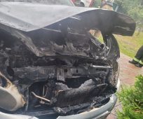 В Курске рано утром на улице Тускарной горел автомобиль Hyundai Solaris
