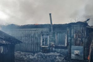 В Дмитриевском районе Курской области сгорел частный дом