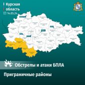 В течение дня 10 населенных пунктов Курской области обстреливались со стороны Украины