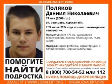 В Курской области пропал 17-летний парень