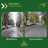В Курске отремонтировали автомобильную дорогу на улице Блинова