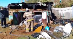 В Обоянском районе Курской области сгорела хозпостройка