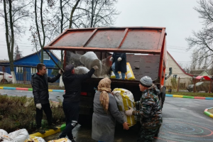 Единоросс в рамках партпроекта «Чистая страна» помог  детскому саду в уборке территории