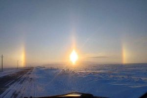 Куряне сфотографировали редкое «ложное солнце» на утреннем небе