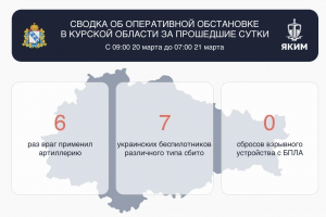 За сутки в курском небе сбили семь беспилотников ВСУ