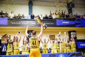 Курский баскетбольный клуб «Русичи» впервые стал чемпионом Высшей лиги