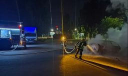 В Курске на проспекте Дружбы сгорел автомобиль «Ауди 80»
