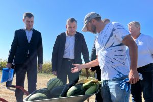 Губернатор Александр Хинштейн попробовал курские арбузы